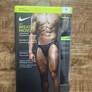 Nike Breathe Micro Jock Strap - Black and Green